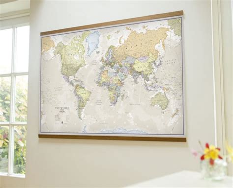 Large Classic World Map Laminated