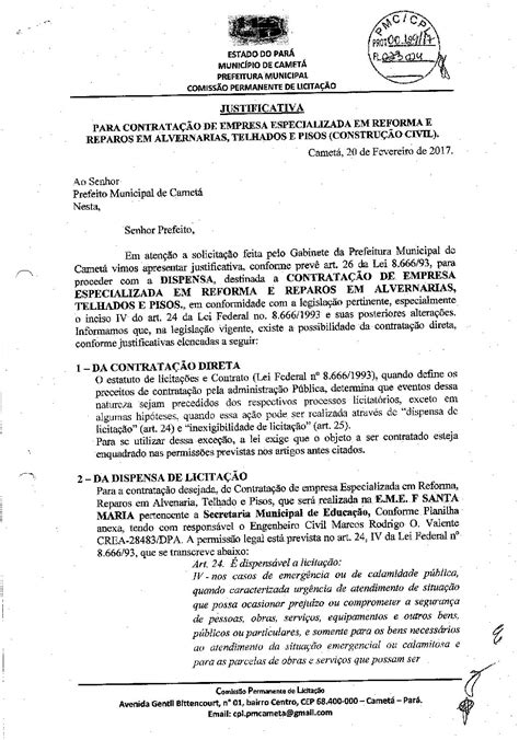 Pdf Justificativa 1 Prefeitura Municipal De Cametá Pa Gestão