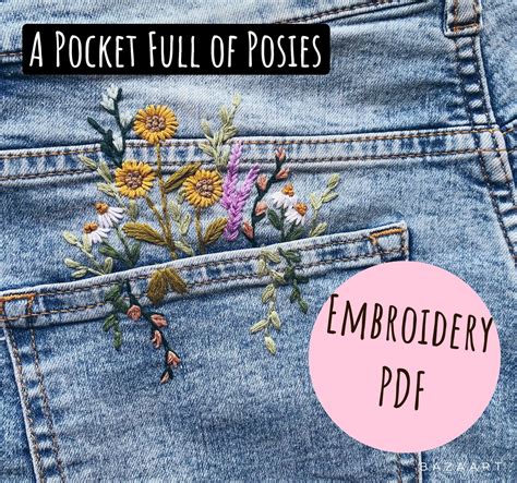 A Pocket Full Of Posies Embroidery Pdf And Pattern Etsy