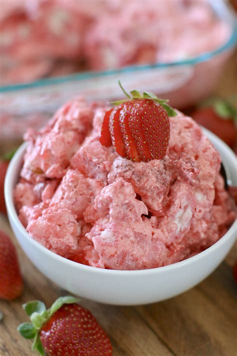 Add strawberries, crush if needed, than add cakes pieces and stir mixture. No-bake strawberry angel dessert | Recipe | Strawberry ...