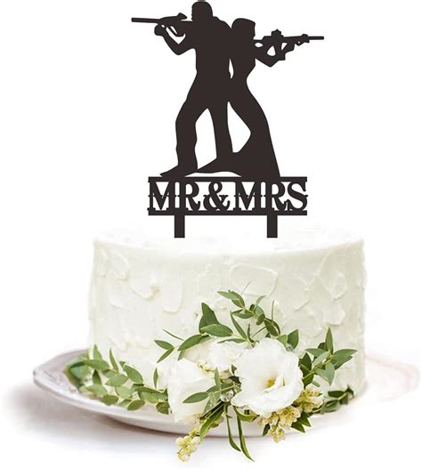 Heavy Gun Wedding Cake Topper Groom And Bride With Heavy