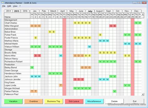 Attendance Tracker Excel Template Business