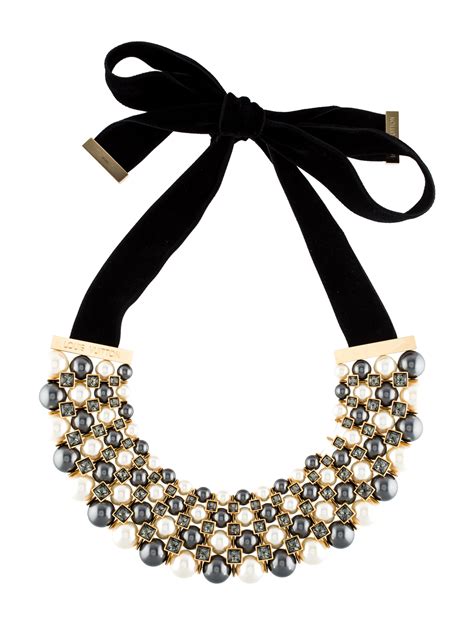 Louis Vuitton Pearl And Crystal Collar Necklace Necklaces Lou104556
