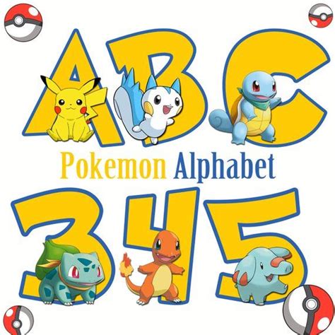 Pokemon Alphabet Instant Download Digital Letters And Numbers