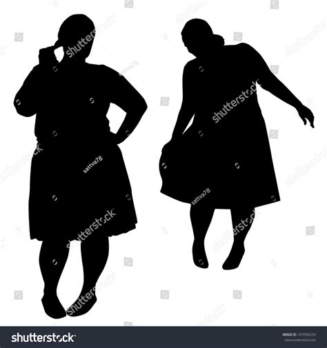 Silhouettes Of Fat Women Stock Vector Illustration 107050274 Shutterstock