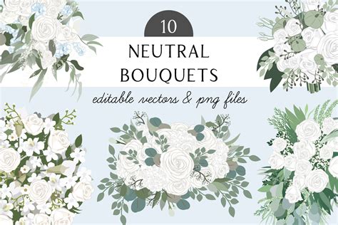10 Wedding Bouquets Vector Flowers Illustrations Creative Market
