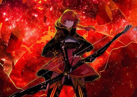 Bulletproof Red Fire Girl Anime Power Magic Anime Girl Hd