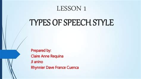 Types Of Speech Style Intimate Casual Consultative Formal Frozen Coverletterpedia