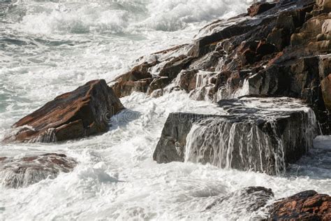207 Waves Crashing Rocky Maine Coast Photos Free And Royalty Free Stock