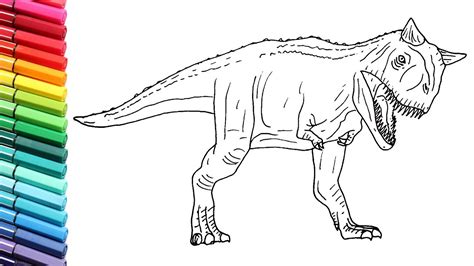 How to Draw The Carnotaurus From Jurassic World - Dinosaurs Color Pages for Children - YouTube