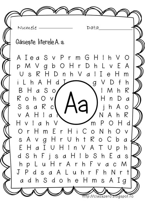 Clasa Pregatitoare Litera A Fișe De Lucru Learning Abc Alphabet
