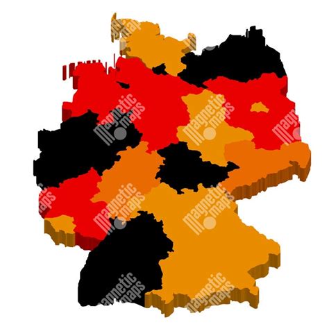 Magnetick Mapa Nemecka Ilustrovan Farebn