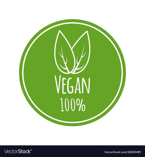 Vegan Logo Round Eco Green Logo Royalty Free Vector Image
