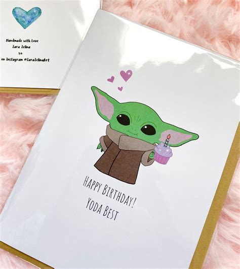 Baby Yoda Birthday Card Printable Cards