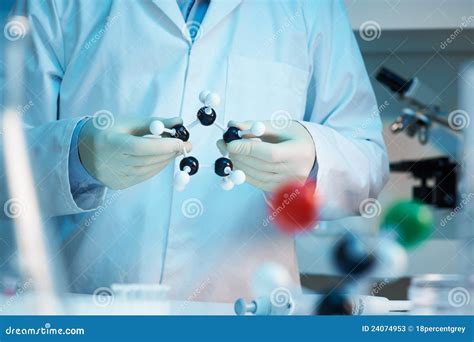 Scientist Holding Molecular Model Stock Image Image Of Scientist