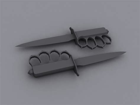 American M1918 Trench Knife 3d Model