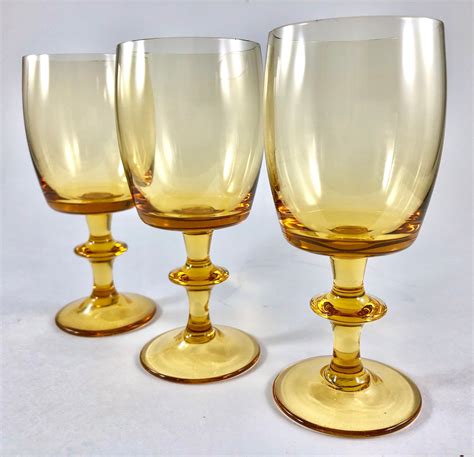 Excited To Share This Item From My Etsy Shop Vintage Amber Stemmed Cordial Glasses Set Of 3