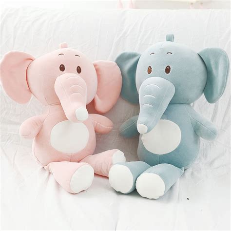 1piece Pink Elephant Doll Elastic And Soft Green And Blue Elephants