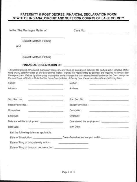 Financial Declaration Sample Form Fill Out And Sign Printable Pdf