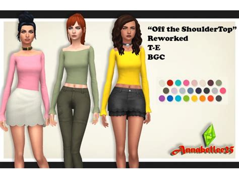 Off The Shoulder Top Reworked By Annabellee25 The Sims 4 Download