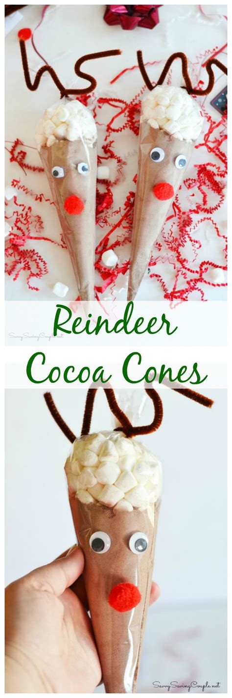 Diy Christmas T Reindeer Hot Cocoa Cones Craft