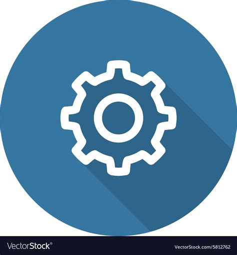 Settings Icon Gear With Blue Background Royalty Free Vector