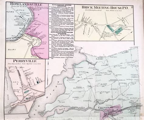 Chesapeake City Map Cecil County Maryland Atlas Map Original Etsy Uk