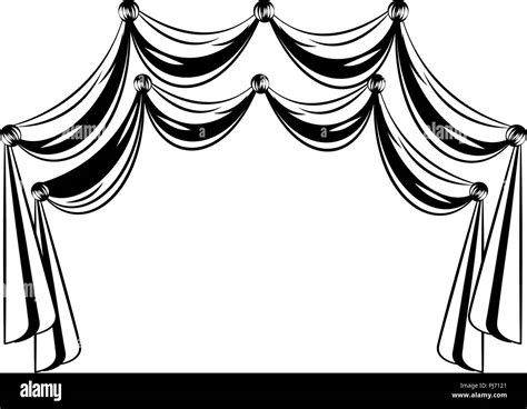 Yellow Stage Curtain Background Black And White Stock Photos And Images
