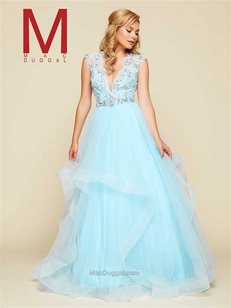 Mac Duggal 65362h Layered Flowing Ball Gown French Novelty