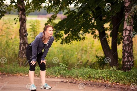 Runner Woman Jogging In Nature Outdoor Stock Photo Image Of Outside