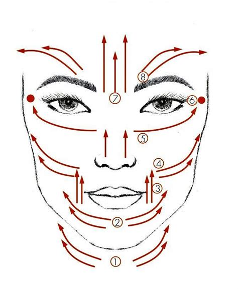 Diagram Showing A Facial Massage Routine That You Can Easily Do Yourself Diyskincarefacesimple