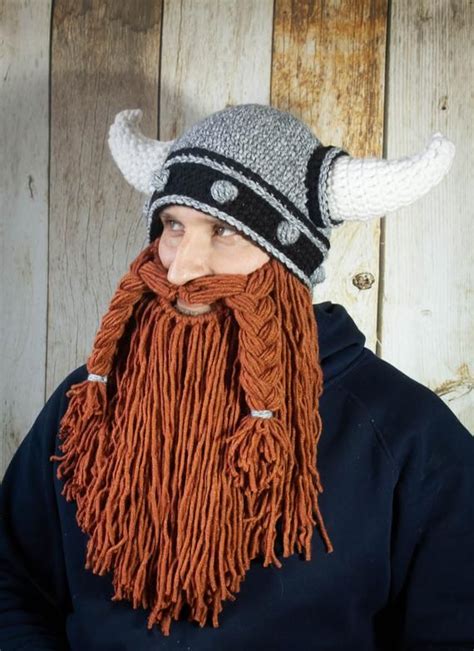 Crochet Viking Helmet Pattern Horned Helmet With Beard Pdf Pattern