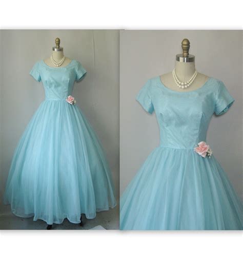 1960s Dreamy Chiffon Prom Wedding Party Formal Dress Gowns Dresses