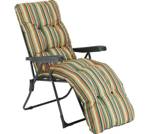 Some garden chair sets come with cushions which is really useful, but you should be able to find them at most garden centres alongside garden chair covers for protection from the elements. Buy Striped Foldable Multi-Position Sun Lounger with ...