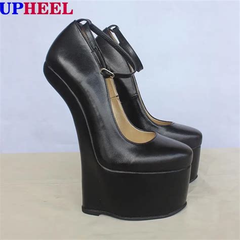 Upheel Genuine Leather Shoes Extreme High Heel 20cm Heel Women Shoes Sexy Fetish High Heels