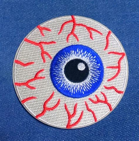 Vintage Bloodshot Eyeball Embroidered Iron On Patch 3 Patches