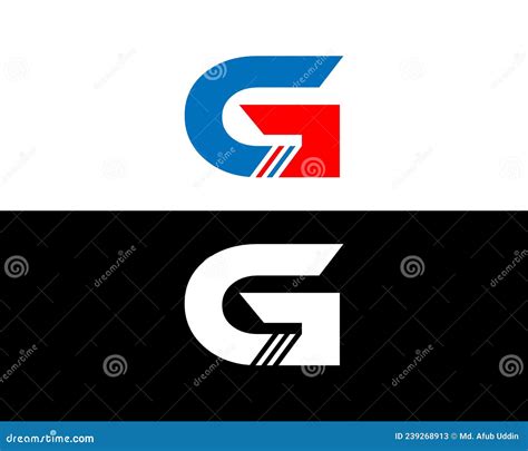 Cg And Gc Letters Logo Design Modern Professional Stock Vector