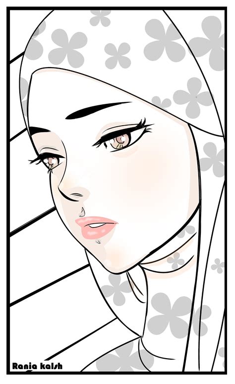 Contoh Gambar Sketsa Wanita Berhijab Terupdate Posts Id