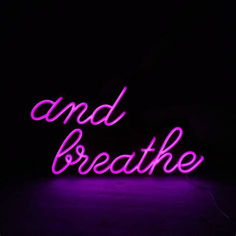 And Breath Neon Art Sign Light Lamp Illuminate Shop Office Etsy