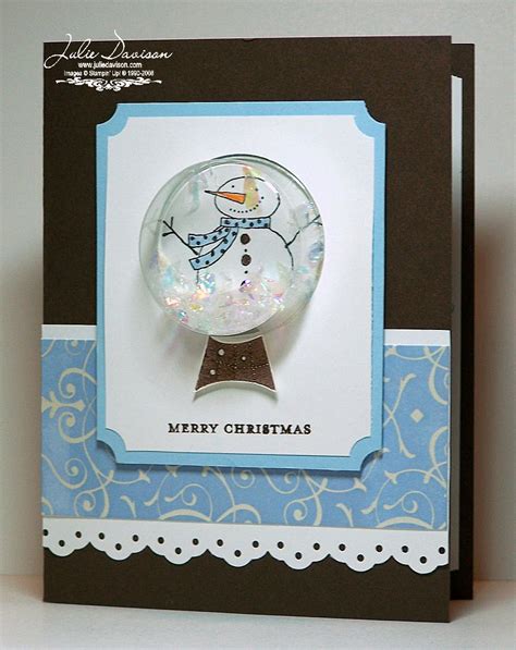 Snow globe manufacturers do not consider air bubbles a defect in workmanship and have a disclaimer with all new snow globes. Julie's Stamping Spot -- Stampin' Up! Project Ideas by Julie Davison: Sweet Treat Snow Globe Card