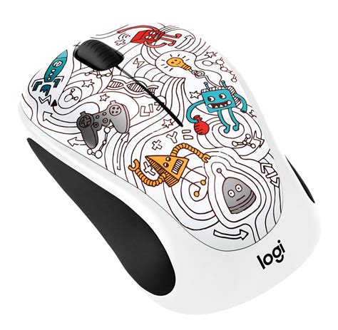 Logitech M238 Doodle Collection Techie White Wireless Mouse