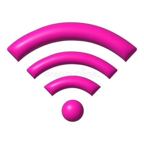 Pink Wifi Icon 3d Cartoon Vector Internet Signal Stock Vector
