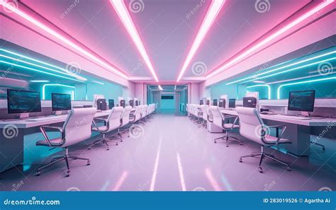 Minimalistic Futuristic Office Design With Simple Concept Created With