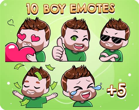 Brown Bob Wig And Beard 10 Boy Emotesboys Packkawaii Emotesdiscord