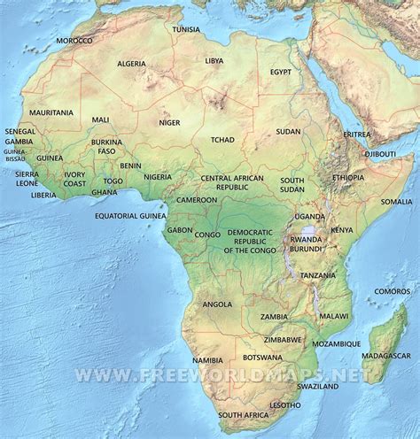 Physical Map Africa Map Of Africa