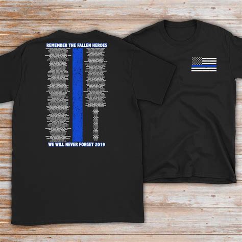 2019 Fallen Police Officer Memorial Shirt Thin Blue Line Etsy