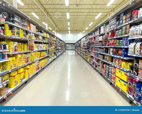 Supermarket Grocery Store With Food Section Aisle Editorial Image