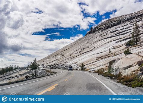 Travelling Through Yosemite National Park Stock Photo Image Of Copy
