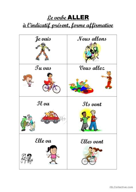 Le Verbe Aller Dictionnaire Visuel O Fran Ais Fle Fiches Pedagogiques