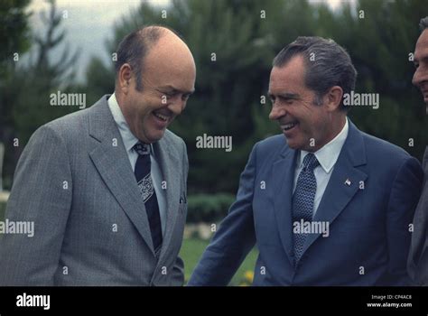 President Nixon With Melvin Laird His Secretary Of Defense From 1969 73